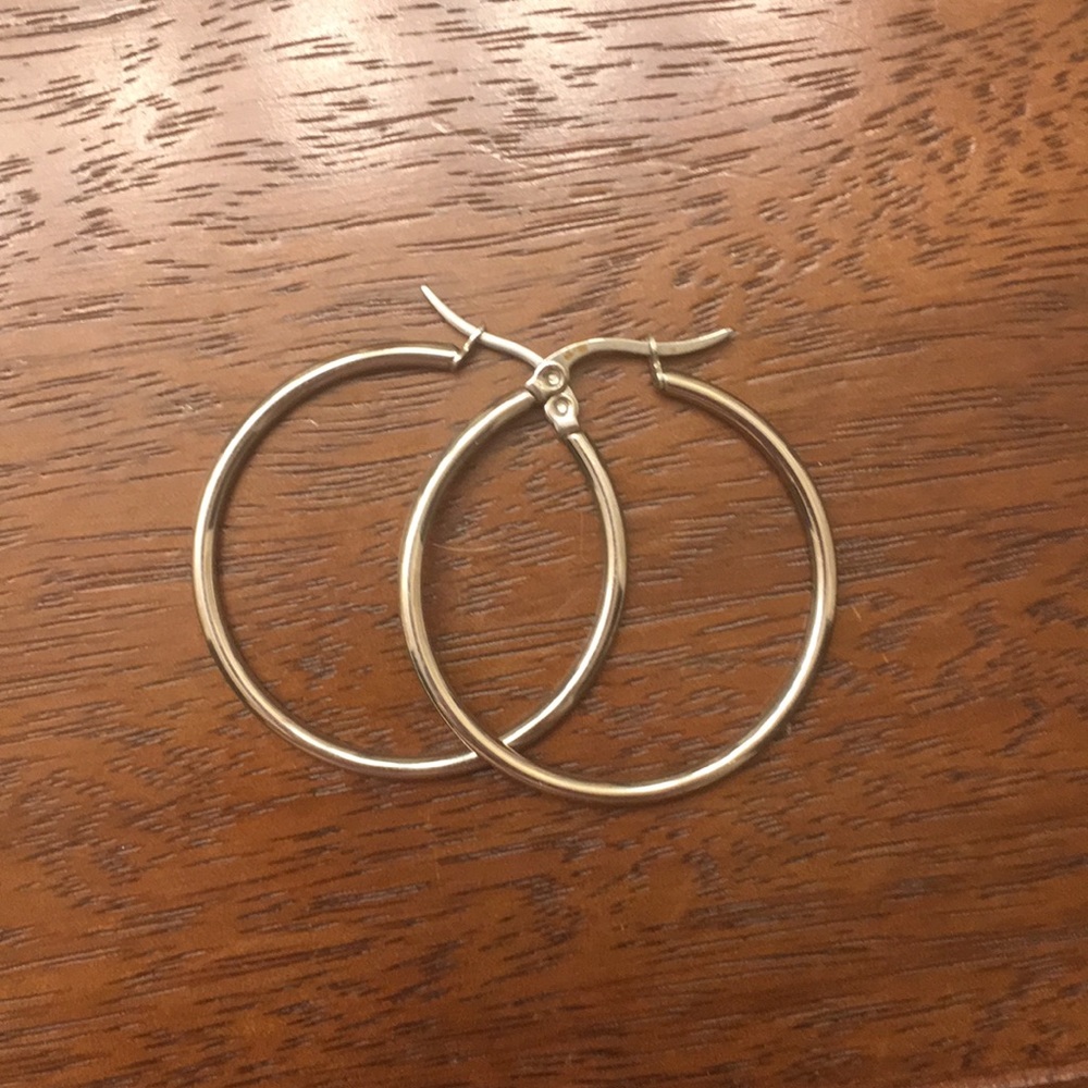 Silver-toned hoop earrings